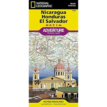 National Geographic Maps mapa Nicaragua, Honduras, El Salvador 1:710 t. NG voděodolná