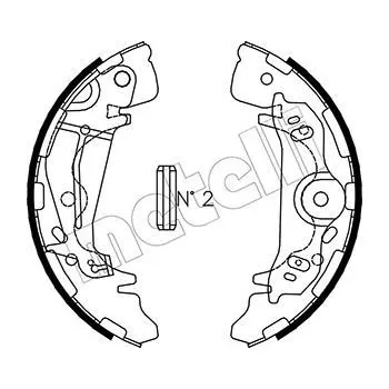 Brzdová čelist Sada brzdových čelistí, , 583054AA20, 583054AA30, METELLI, 53-0181