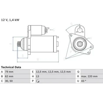 Startér Startér, , 02M911024R, 02M911024RX, BOSCH, 0 986 026 140