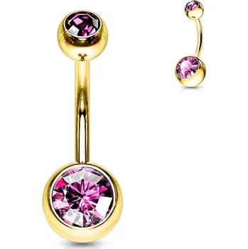 Piercing Šperky4U Pozlacený piercing do pupíku - banánek - BS01014-P