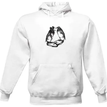 Pánská mikina Pánská mikina s kapucí s potiskem Tučňáci na mikině pánské