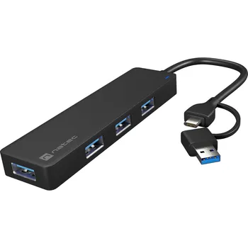 USB hub Rozbočovač Natec MAYFLY 4xUSB-A 3.0 HUB + USB-A adaptér
