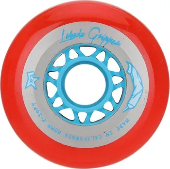Kolečko k in-line bruslím Kolečka Labeda Gripper X-Soft 74A Indoor (1ks), 72mm, 74A, Červená