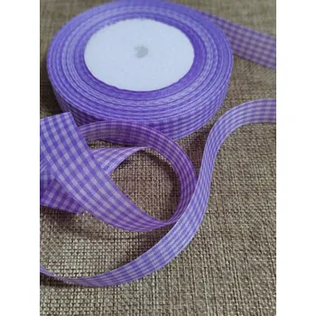Stuha Károvaná stuha šíře 18 mm fialová světlá