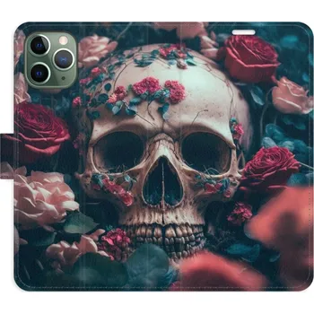 Pouzdro na mobilní telefon Flipové pouzdro iSaprio - Skull in Roses 02 - iPhone 11 Pro