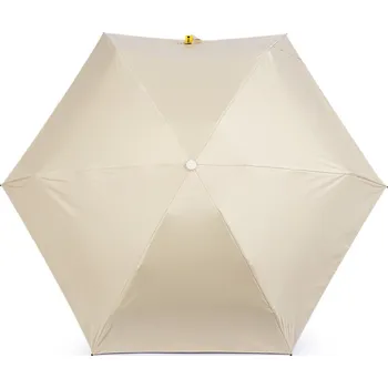 Deštník Skládací mini deštník s pevným pouzdrem, barva 1 krémová světlá