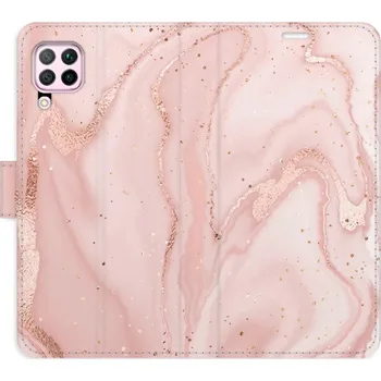 Pouzdro na mobilní telefon Flipové pouzdro iSaprio - RoseGold Marble - Huawei P40 Lite