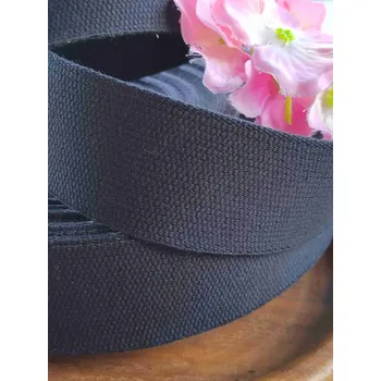 Bavlněný popruh šíře 40 mm černý