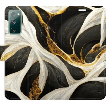 Pouzdro na mobilní telefon Flipové pouzdro iSaprio - BlackGold Marble - Samsung Galaxy S20 FE