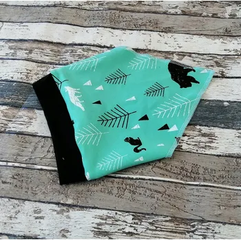 Šátek Yháček Šátek na hlavu Yháček, Lesní zvěř na mentolu Velikost:: L