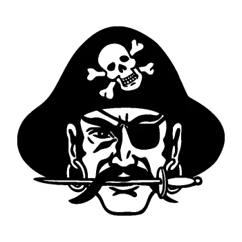 Samolepící dekorace SAMOLEPKA Pirát 002 levá (01 - černá) NA AUTO, NÁLEPKA, FÓLIE, POLEP, TUNING, VLASTNÍ TEXT, TISK, AUTOSAMOLEPKY.cz, POLEPY, OBRÁZEK, LOGO, SAMOLEPKY