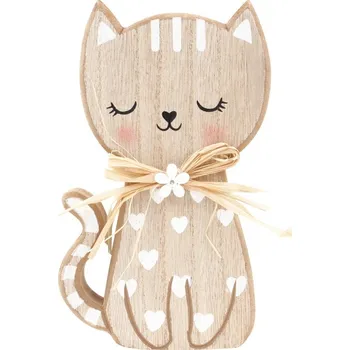 Kočka dřevěná na postavení 15 cm 7355