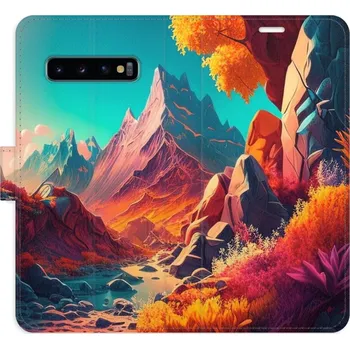 Pouzdro na mobilní telefon Flipové pouzdro iSaprio - Colorful Mountains - Samsung Galaxy S10