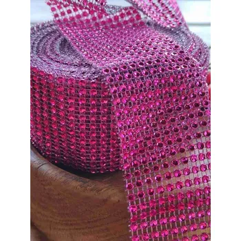 Krajka Diamantový pás / borta šíře 58 mm růžová tmavá