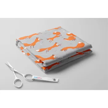 Fleece antipilling, Lišky a větvičky Barva: Šedá