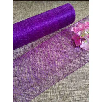 Krajka Pavučinka dekorační šíře 30 cm fialová