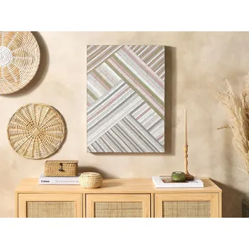 Bytová dekorace Nástěnná dekorace skleněná mozaika vícebarevná pruhovaný vzor moderní minimalistický doplněk Beliani