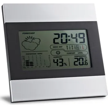 Meteostanice DENE. Stolní meteostanice s hliníkovou a ABS LCD obrazovkou bez potisku 1 bez potisku bez potisku