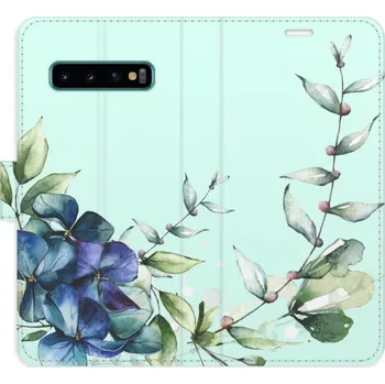 Pouzdro na mobilní telefon Flipové pouzdro iSaprio - Blue Flowers - Samsung Galaxy S10