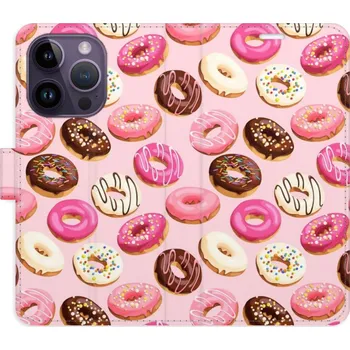 Pouzdro na mobilní telefon Flipové pouzdro iSaprio - Donuts Pattern 03 - iPhone 14 Pro