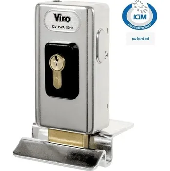 Pohon brány univerzální elektrický zámek V06 vertikální, 12V AC - elektrozámek Viro na křídlová vrata, brány, branky manuální nebo automaticky otevírané dovnitř, pozinkovaný, varianty 12V AC, 12V DC, 24V AC, 24V DC, zaměnitelný se zámkem V96 a Nice PLA 10