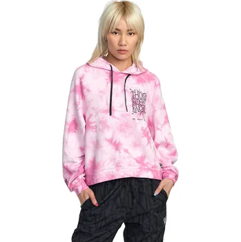 Dámská móda mikina RVCA Thug Rose Cropped Hoodie - Rose Pink M