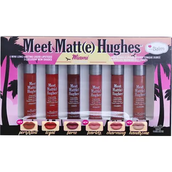 Rtěnka theBalm Meet Matte Hughes Miami Sada šesti dlouhotrvajících tekutých rtěnek