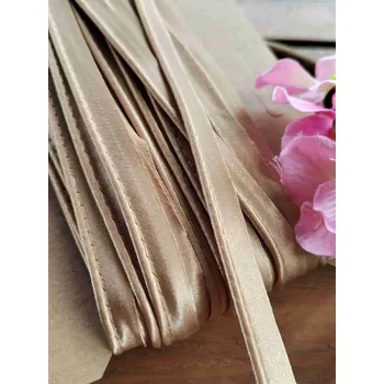 Saténová paspulka / kédr šíře 10 mm béžová tmavší
