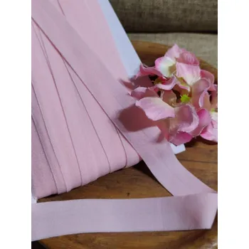 Textilní guma Lemovací pruženka půlená šíře 20 mm matná růžová světlá