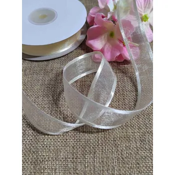 Stuha Monofilová stuha se saténovým lemem šíře 20 mm vanilková