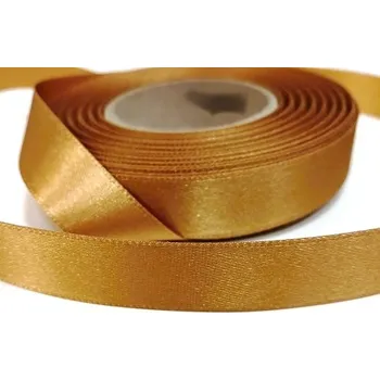 Stuha Saténová stuha oboulící - okrová - 24 mm - 1m