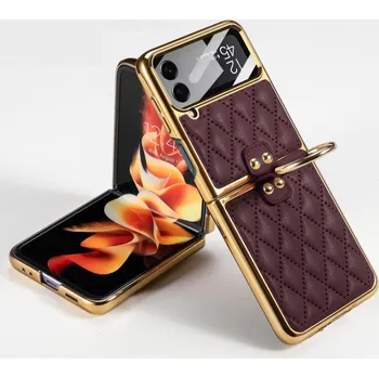 Pouzdro na mobilní telefon GKK 57407 GKK NIKKI Kryt s držákem Samsung Galaxy Z Flip 4 5G bordó