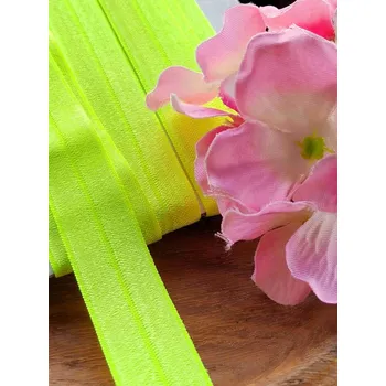 Textilie Lemovací pruženka šíře 19 mm žlutozelená neon