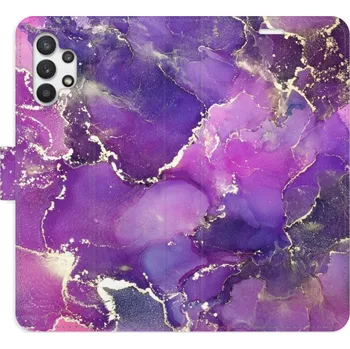 Pouzdro na mobilní telefon Flipové pouzdro iSaprio - Purple Marble - Samsung Galaxy A32