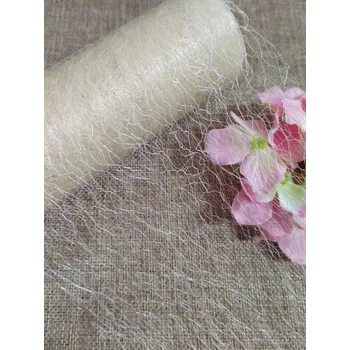 Stuha Pavučinka / stuha dekorační šíře 14-15 cm krémová