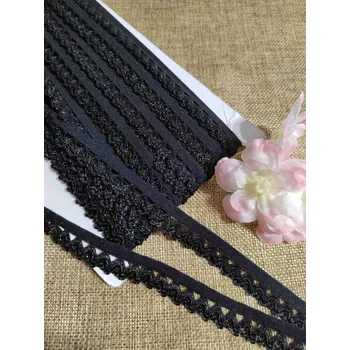 Textilní guma Ozdobná pruženka šíře 18 mm černá