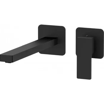 Vodovodní baterie Sanjet Absolute Black umyvadlová baterie nástěnná 2 prvky černá AU15PLNO