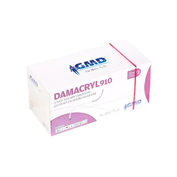 Náplast DAMACRYL 910 USP 3-0/75cm/jehla 16mm, 1/2kruh taper point PGLA fialová (12ks/bal);17