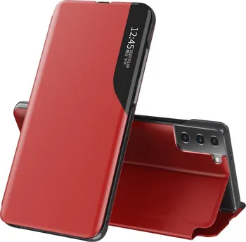 Pouzdro na mobilní telefon Eco Leather View Case pro Samsung Galaxy S21 Plus 5G červené
