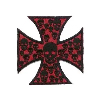 Nášivka Nášivka - Železný kříž s lebkami červený