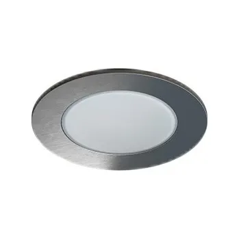 PANLUX Pevný LED podhled SPOTLIGHT IP65 ROUND bodovka, stříbrná broušená - teplá
