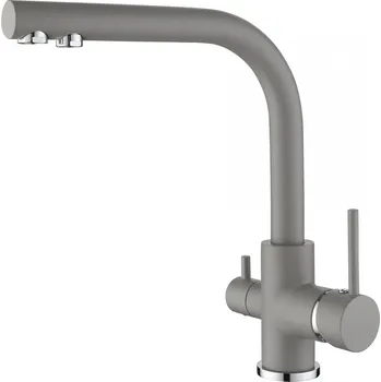 Vodovodní baterie Aquasanita Akvaduo 2663Long-220 Argent Warm concrete, trojcestná dřezová vodovodní baterie