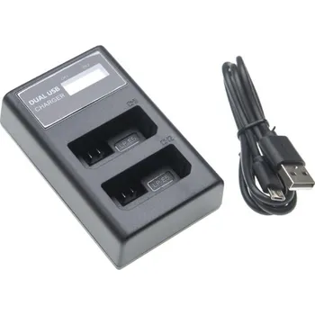 TopTechnology Duální nabíječka baterie Canon LP-E5, umožní nabíjení až dvou kusů akumulátorů současně