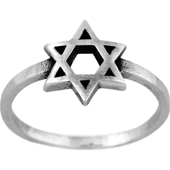 Prsten Stříbrný prsten Ag 1,5 g Davidova Hvězda 48