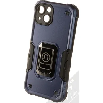 Pouzdro na mobilní telefon 1Mcz Panzer Ring odolný ochranný kryt s držákem na prst pro Apple iPhone 13 tmavě modrá (dark blue)