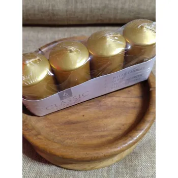 Svíčka Adventní svíčky 4x7 cm válec 4 ks zlatá