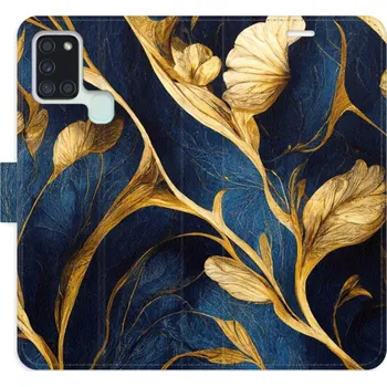 Pouzdro na mobilní telefon Flipové pouzdro iSaprio - GoldBlue - Samsung Galaxy A21s