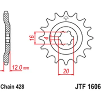 Řetězová sada pro motocykl Přední řetězové kolečko Yamaha AG 100 1979 14 zubů