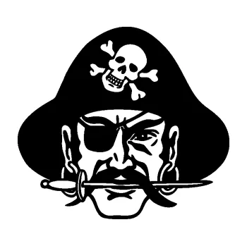 Samolepící dekorace SAMOLEPKA Pirát 002 pravá (01 - černá) NA AUTO, NÁLEPKA, FÓLIE, POLEP, TUNING, VLASTNÍ TEXT, TISK, AUTOSAMOLEPKY.cz, POLEPY, OBRÁZEK, LOGO, SAMOLEPKY