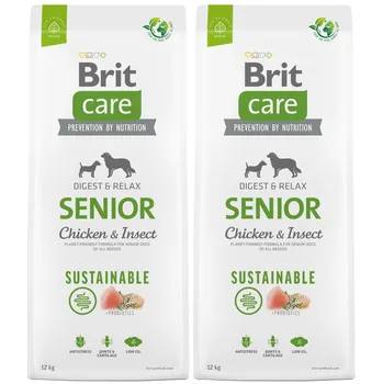 Brit Care Sustainable Dog Senior Chicken/Insect, 2x 12 kg
